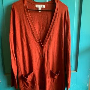 Perfect for fall! EUC Pumpkin orange button up cardigan - 2x